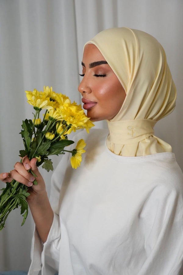 Hijab Jersey Premium Jaune Poudré
