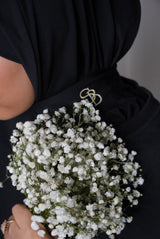 Hijab Jersey Premium Brodé — Noir & Beige | SB Signature - Hijab Jersey Premium Brodé | BySB SIGNATURE